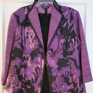 Misook Floral With Stripes Jacket With Tank. Size XL
